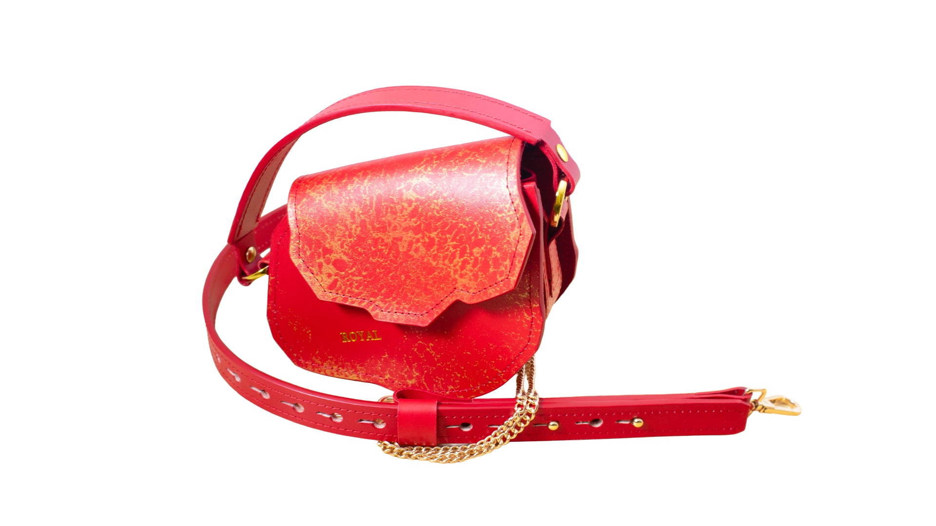 Artisan‑painted full‑grain leather mini crossbody handcrafted by Danielle Royal