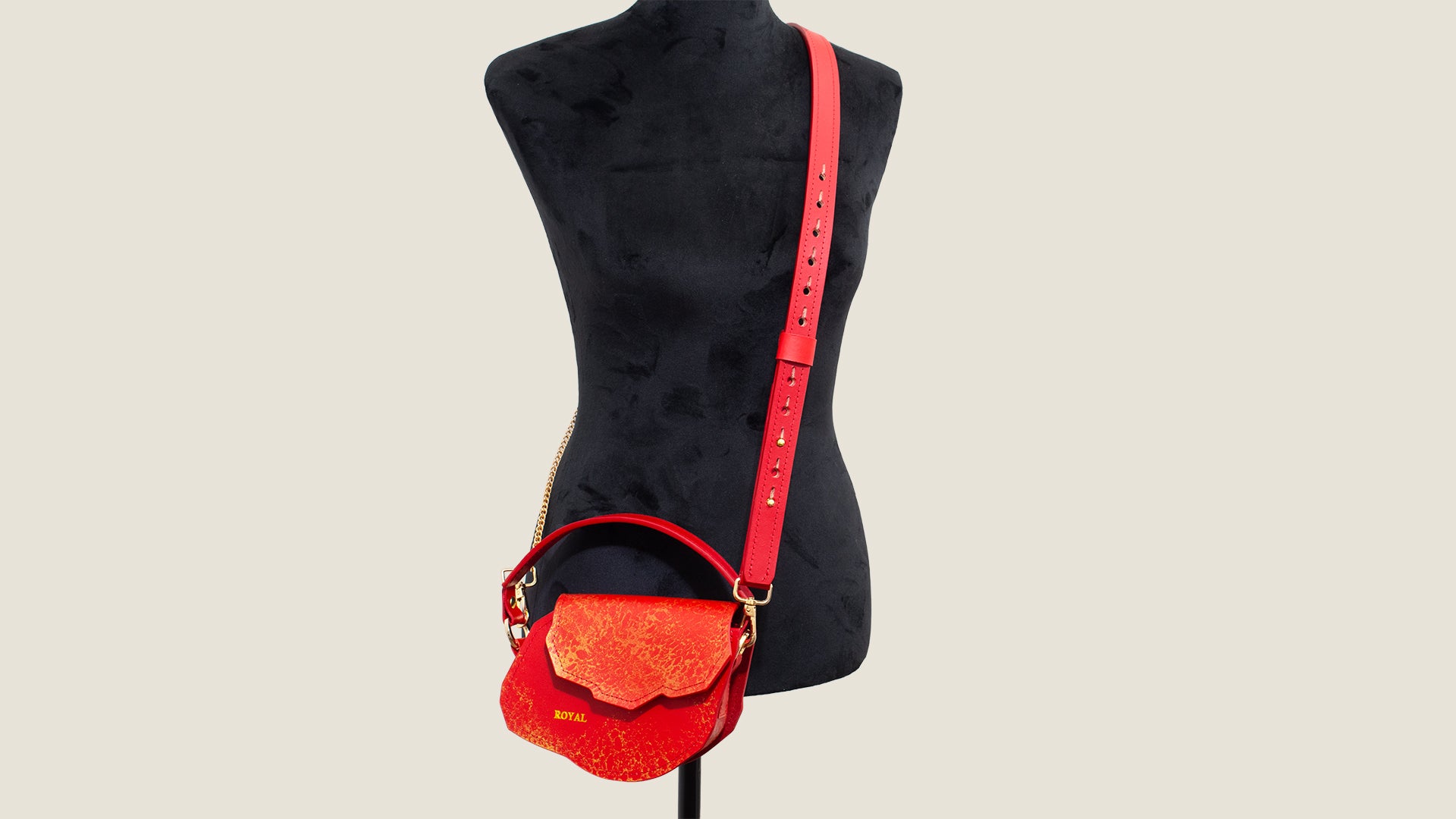 Mini Charity crossbody bag displayed across a mannequin body.
